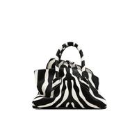 The Attico mini La Passeggiata zebra-pattern tote bag - Black One Size