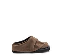 The Attico Mini Robin Gathered Suede Mules - Taupe - 39 (IT39 / UK6)