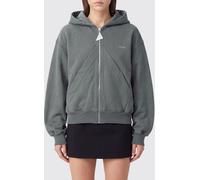 THE ATTICO Oversized Cotton Hoodie with Zip and Contrast Logo - Size: 40 - female