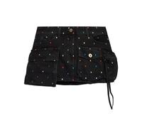 The Attico rhinestone-embellished denim skirt - Black 25-26-27-28