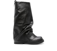 The Attico Robin layered leather boots - Black 36