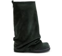 The Attico Robin Layered Suede Combat Boots - Khaki - 38 (IT38 / UK5)