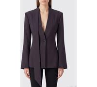 THE ATTICO Slim Fit Virgin Wool Blazer with Satin Shawl Collar - Size: 42 - female