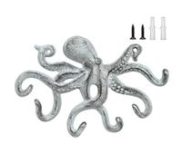 The attractive octopus design wall hook is made of practical cast iron. Unique sea creature decoration for long time use. Strong rural hangers