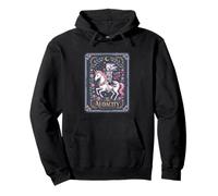 The Audacity Tarot Card Funny Skeleton Riding Unicorn Pullover Hoodie