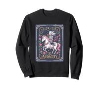 The Audacity Tarot Card Funny Skeleton Riding Unicorn Sweatshirt