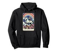 The Audacity Tarot Card Skeleton Riding Unicorn Sarcastic Pullover Hoodie