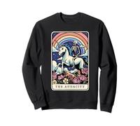 The Audacity Tarot Card Skeleton Riding Unicorn Sarcastic Sweatshirt