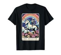 The Audacity Tarot Card Skeleton Riding Unicorn Sarcastic T-Shirt