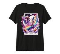 The Audacity Tarot Mermaid Skeleton Messy Bun Rainbow Boba Premium T-Shirt