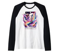 The Audacity Tarot Mermaid Skeleton Messy Bun Rainbow Boba Raglan Baseball Tee