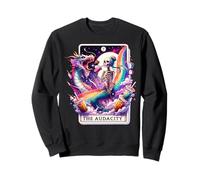 The Audacity Tarot Mermaid Skeleton Messy Bun Rainbow Boba Sweatshirt