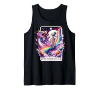 The Audacity Tarot Mermaid Skeleton Messy Bun Rainbow Boba Tank Top