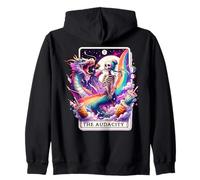 The Audacity Tarot Mermaid Skeleton Messy Bun Rainbow Boba Zip Hoodie