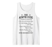 The Auntie Code Funny Aunt Gifts Women Mothers Day Auntie Tank Top