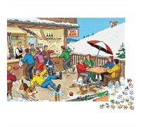 The Austrian Ski Resort Aprés-Ski Stampede Wooden Jigsaw Puzzle Waterproof 1000 Piece Puzzles for Adults Gifts Fun Educational Games