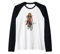 The Authentic Bali Barong Riding a Bicycle Raglan Baseball Tee
