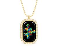 The Autism PuzzlePiece Custom Photo Necklace Personalized Picture Pendant Memory Jewelry for Women