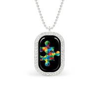 The Autism PuzzlePiece Custom Photo Necklace Personalized Picture Pendant Memory Jewelry for Women
