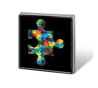 The Autism PuzzlePiece Funny Lapel Pins Square Brooch Pin 0.7 Inches Badge Clothes Accessories for Men Women