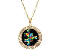 The Autism PuzzlePiece Personalized Picture Necklace Photo Pendant Custom Memorial Jewelry for Women