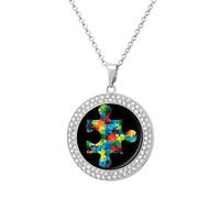 The Autism PuzzlePiece Personalized Picture Necklace Photo Pendant Custom Memorial Jewelry for Women