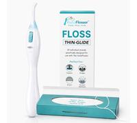 The AutoFlosser Threader Dental Floss Handle Kit - Dentist Designed Manual Flosser with Ergonomic Handle for Implants, Bridges, Braces & Bonded Retainers - Starter Kit with Stiff & Thin Glide Floss