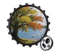 The Autumn Bank Is Quiet And Peaceful Bottle Opener Funny Magnetic Beer Bottle Opener for Refrigerator Wall Mounted Strong Magnet for Fridge Decorative Beer Opener Gift for Boyfriend Husband Father Bl