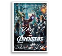 The Avengers All Movie Film Posters Cast Signed A4 Poster Photo Print Framed Autograph Gift Robert Downey Jr, Chris Evans, Mark Ruffalo, Chris Hemsworth (The Avengers A4 Poster Only)