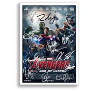 The Avengers All Movie Film Posters Cast Signed A4 Poster Photo Print Framed Autograph Gift Robert Downey Jr, Chris Evans, Mark Ruffalo, Chris Hemsworth (Avengers Age of Ultron A3 Poster Only)