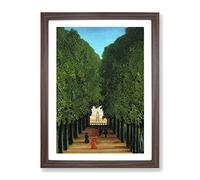 The Avenue In The Park By Henri Rousseau Classic Painting Framed Print | A3 Walnut Framed Wall Art | Ready to Hang | Classic Historical Picture | Living Room Bedroom Lounge Office