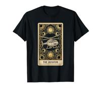 The Aviator Helicopter Tarot Card Style Art Value Graphic T-Shirt