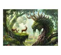 Ravensburger The Forest Dragon Awakes (12000808) Puzzle 3000 Pieces Green