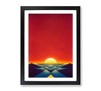 The Awesome Sunset Framed Print | A2 Black Framed Wall Art | Ready to Hang | Modern Landscape Picture | Living Room Bedroom Lounge Office