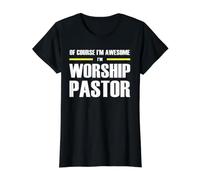 The Awesome Worship Pastor Value Graphic T-Shirt, Women, Black, S