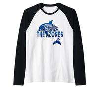 The Azores Blue Dolphin Atlantic Ocean Nature Travel Raglan Baseball Tee