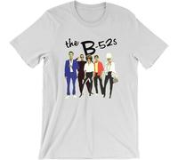 The B-52's Group Image T Shirt - Love Shack - Synth pop Rock 80's Band Mens T-Shirt White L