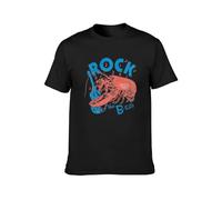 The B-52's Rock Lobster T-Shirt Cotton Men Summer Fashion Black Tee XXL