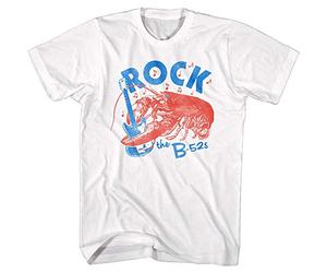 The B52s Band Rock Lobster Adult Short Sleeve T-Shirt Graphic Tee, White, Large
