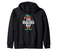 The Babushka Elf Funny Christmas Matching Family Group Zip Hoodie