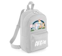 The Baby Box UK Personalised Boys Backpack Toddler Safari Dinosaur Back Pack Childrens Rucksack (Grey)