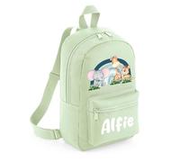 The Baby Box UK Personalised Boys Backpack Toddler Safari Dinosaur Back Pack Childrens Rucksack (Pistachio)