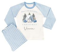The Baby Box UK Personalised Boys When I Wake Up Christmas Pyjamas Xmas Pjs (Blue When I Wake Up Penguins, 6-12 Months)