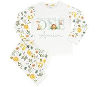 The Baby Box UK Personalised Jungle Pyjamas Girls Boys When I Wake Up I Will Be PJs 1st Birthday (Jungle Sage Safari 1, 1-2 Years)