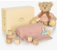 The Baby Gifting Company Milestone Snuggles Personalised Baby Gift Set - Pink