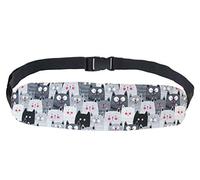 The Baby Head Sleep Positioner Soft Nap Security Head Support for Babies in The Car Adjustable Belt Grey Pink Cats [082]