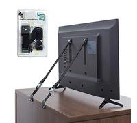 The Baby Lodge TV and Furniture Anti Tip Straps - Safety Furniture Wall Anchors for Baby Proofing Flat Screen TV Dresser Bookcase Cabinets and More - All Metal No Plastic Parts (2 Pack Black)