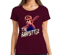 The Babysitter Slasher Sunglasses Spiked Leg 80s Steve Harrington Women's T-Shirt, burgundy, S