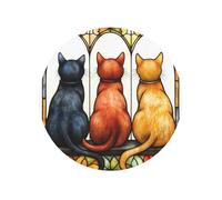 The Backs Of Three Cats Round Magnetic Fridge Magnets For Kitchen Durable With Enduring Magnetism