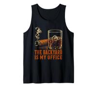 The Backyard is My Office Funny Cigar and Whiskey Lovers Tank Top